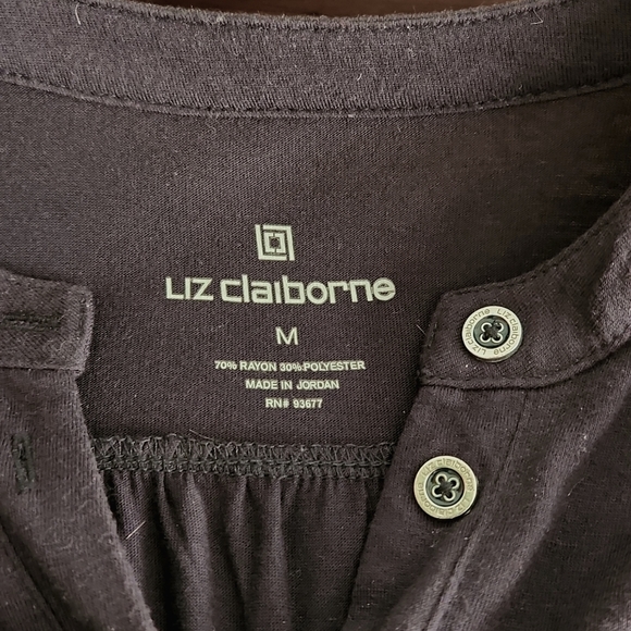 Liz Claiborne, Women's M, Navy,l Fold Over Sleeve, 7 Silver Colored Buttons - Picture 6 of 8